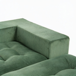 101' L-Shaped Modular Compression Sofa, 3-Seater Comfortable Cloud Sofa, Corduroy Fabric, with Movable Footrest, Free DIY Combination, Suitable for Living Room, Bedroom, Apartment (Green)-W1170S00055 - 细节图
