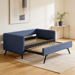 Full Size Daybed with Twin Size Pop-up Trundle Upholstered Tufted Sofa Bed, Full Size, Boucle Fabric (83'x58.5'x29.5')-W1413S00176 - 场景图