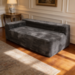 Modular Sectional Sofa Plush Corduroy Fabric Comfortable Chaise Lounge Couch SP-009A-GREY-2L-W3819P448423 - 场景图