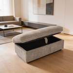 Leisure sofa chair,Double sofa recliner, with manually adjustable backrest, soft padded armrests, side USB charging port and phone stand, comes with a matching storage ottoman-Brown-W487S00518 - 场景图