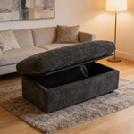 Leisure sofa chair,Double sofa recliner, with manually adjustable backrest, soft padded armrests, side USB charging port and phone stand, comes with a matching storage ottoman-Black-W487S00521 - 场景图