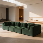 Modern Modular Sectional Sofa for Living Room, Corduroy Fabric, Oversized 4-Seaterwith Deep Seat , Pearl-like piping, Tufted Design, No Assembly, Anti-slip Design, Green-W714S01798 - 场景图