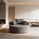55'L Chenille Sponge single sofa,No Assembly Required,Fluffy Modern Sleeper Chair for Living room, Bedroom, Lounge and Projection Room(Not a swivel chair.)-W834P431181 - 场景图