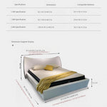 Italian Minimalist Mermaid Tail Upholstered Bed, White Pine Frame with Chenille Fabric, King Size for Master Bedroom xrmz-0226-66