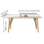 Stylish White and Gray Sintered Stone Table with Durable Rubber Wood Base ybn-388