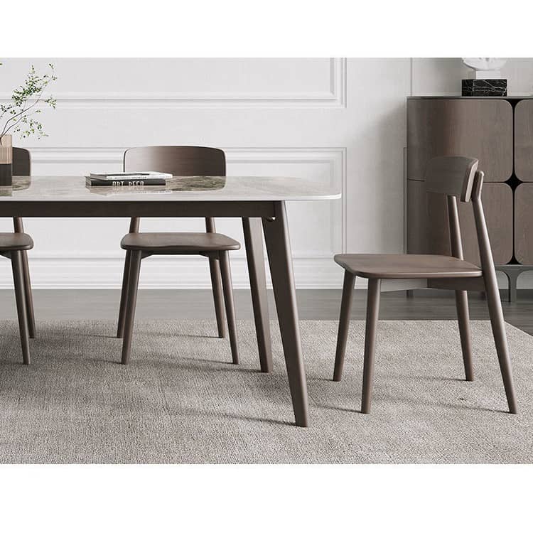 Sleek Gray Table with White Oak Legs & Durable Sintered Stone Top ybn-389