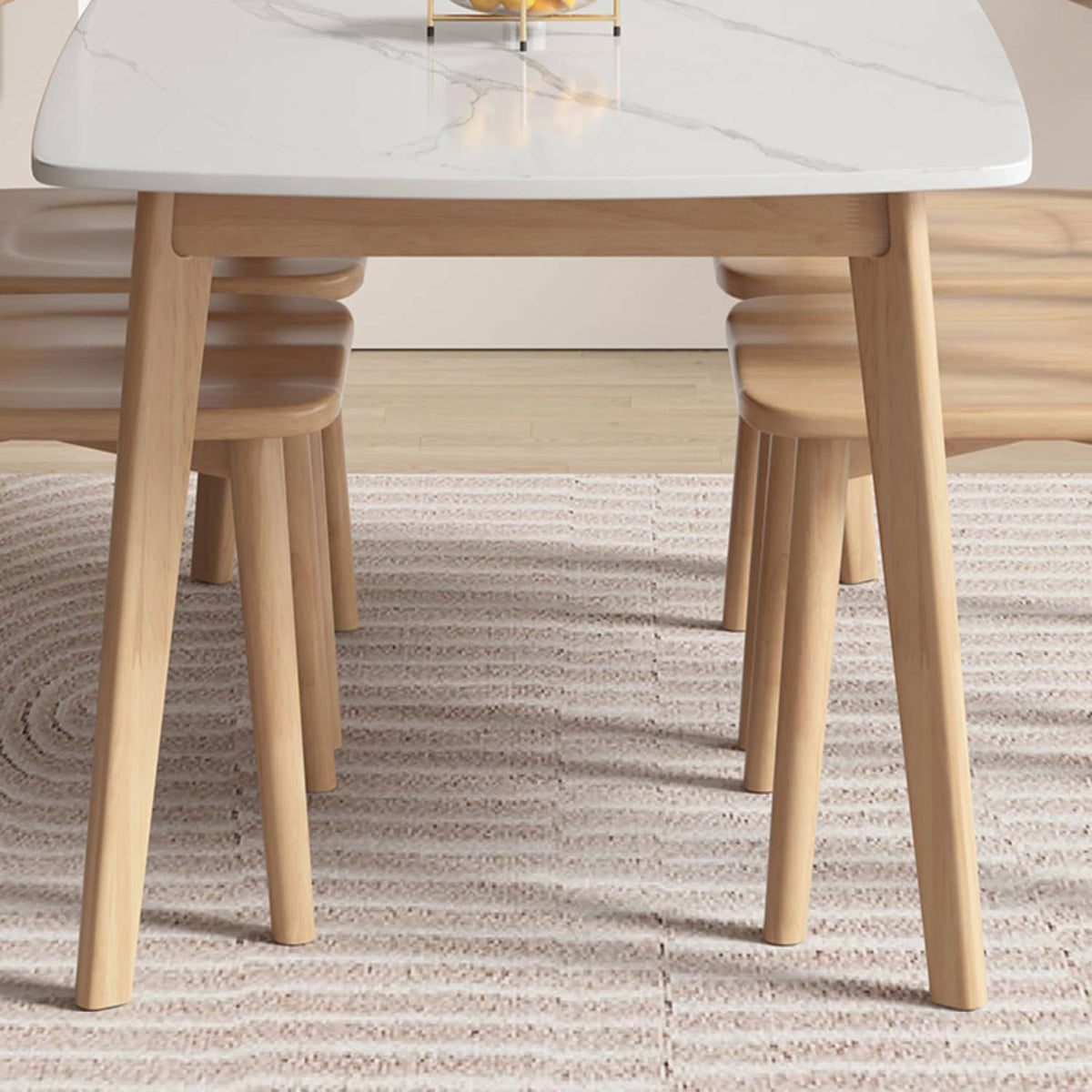 Stylish Multifunctional Table with Modern Sintered Stone Top and Durable Wood Legs - White & Gray Finish ybn-390