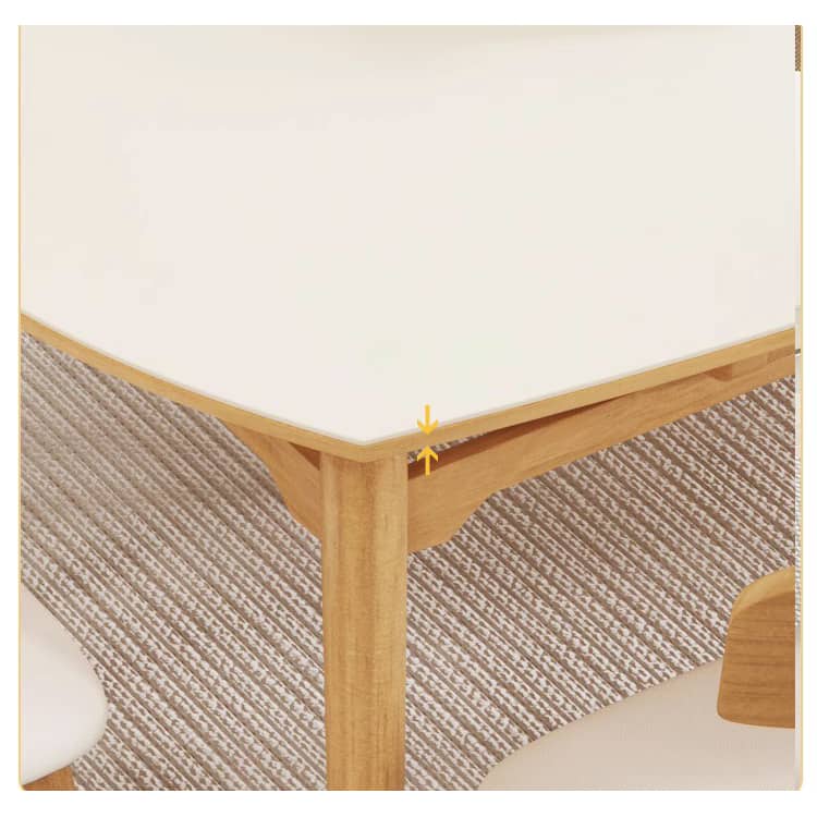 Elegant White Rubber Wood Dining Table with Durable Sintered Stone Top ybn-391