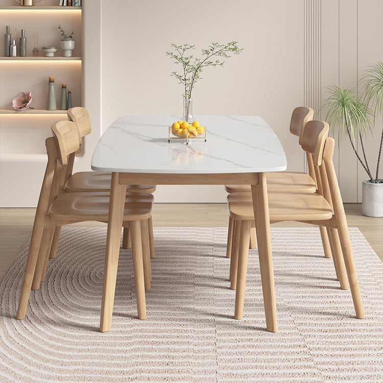 Modern White Wooden Dining Chair - Elegant Natural Rubber Wood Design ybn-973