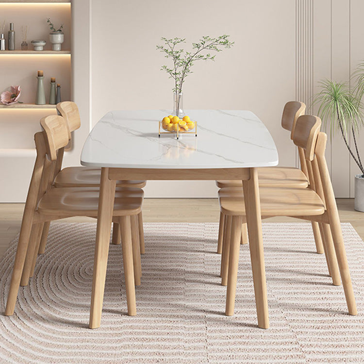 Modern White Wooden Dining Chair - Elegant Natural Rubber Wood Design ybn-973