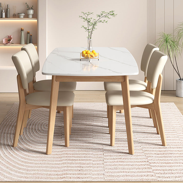 Modern White Wooden Dining Chair - Elegant Natural Rubber Wood Design ybn-973