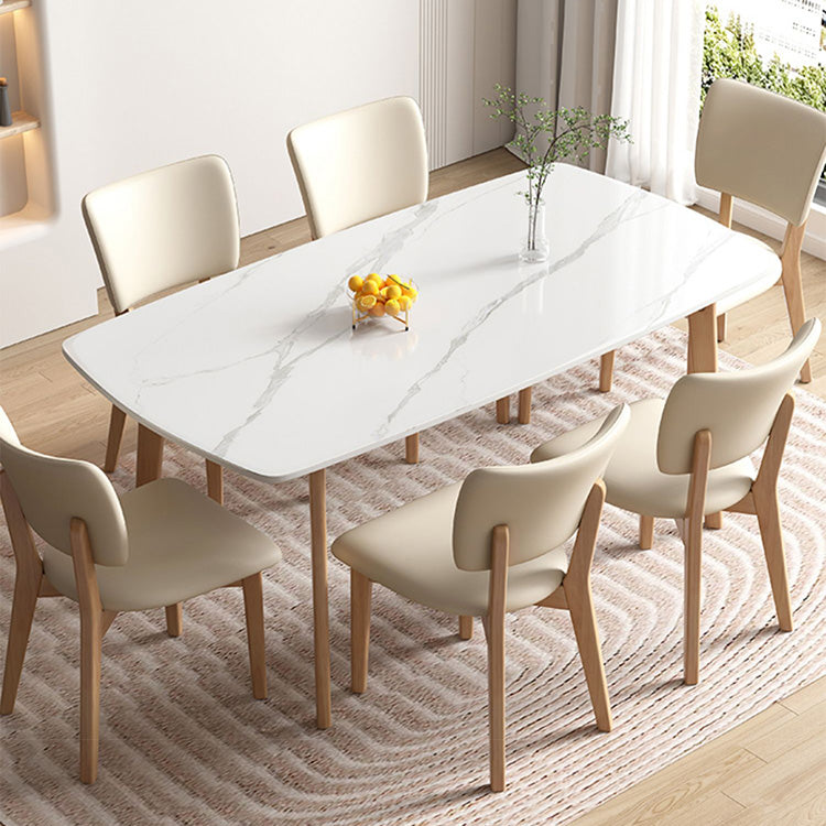 Modern White Wooden Dining Chair - Elegant Natural Rubber Wood Design ybn-973