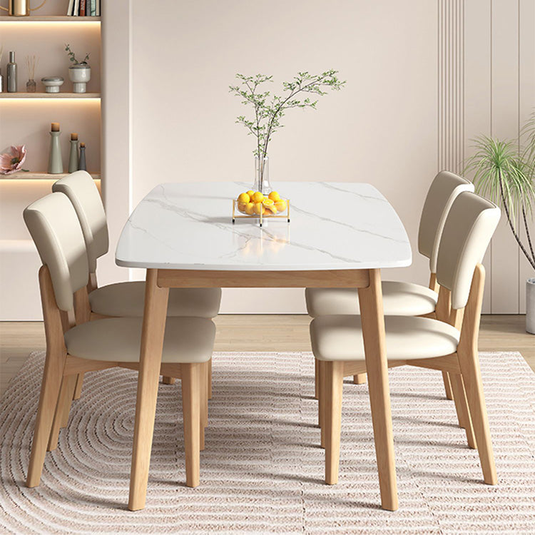 Modern White Wooden Dining Chair - Elegant Natural Rubber Wood Design ybn-973