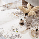 Luxurious Synthetic Leather Chair - Off White & Brown Design ybn-974