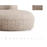 Mid-Century Cotton-Linen Fabric Chaise Sofa, Straight-Line Asymmetrical 3-Seater with Single Armrest yh-0207-44