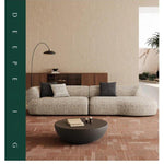 Mid-Century Cotton-Linen Fabric Chaise Sofa, Straight-Line Asymmetrical 3-Seater with Single Armrest yh-0207-44