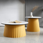 Chic Multi-Color Tea Table – White, Off-Yellow, Pink, Gray, and Green Options ym-627