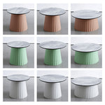 Chic Multi-Color Tea Table – White, Off-Yellow, Pink, Gray, and Green Options ym-627