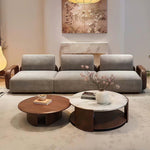 Understated Luxury Black Walnut Solid Wood Sofa Set, Modern Living Room Furniture with Mortise and Tenon Construction ymj-0226-62