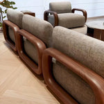 Understated Luxury Black Walnut Solid Wood Sofa Set, Modern Living Room Furniture with Mortise and Tenon Construction ymj-0226-62