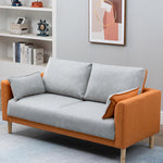 Stylish Multi-Color Techno Fabric Sofa with Wooden Accents – Brighten Your Living Space yr-121
