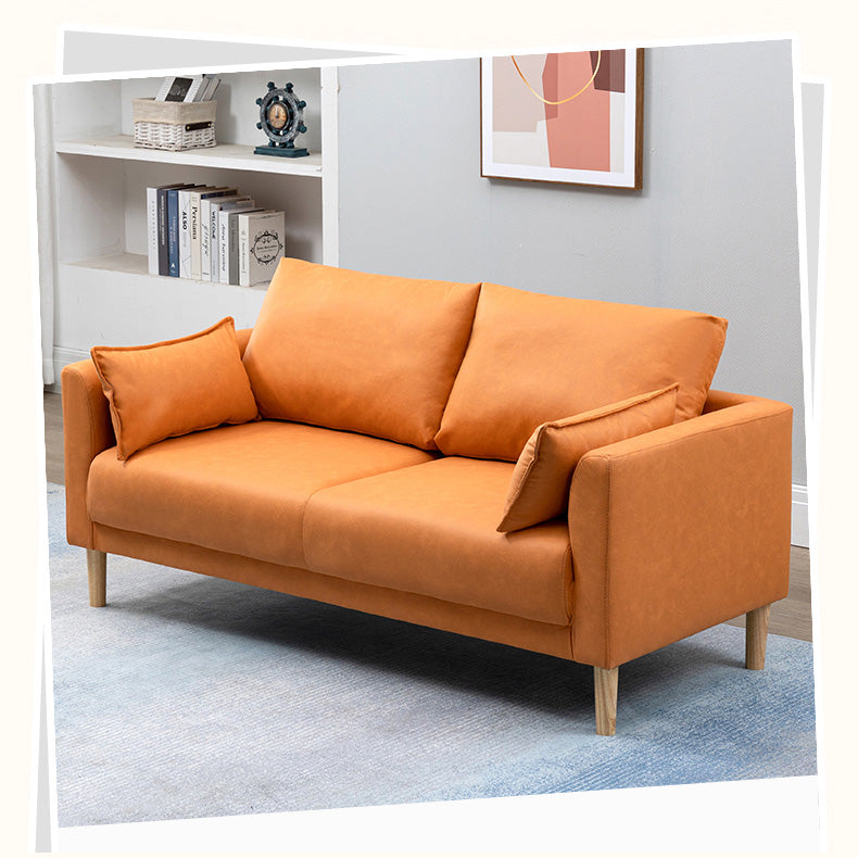 Stylish Multi-Color Techno Fabric Sofa with Wooden Accents – Brighten Your Living Space yr-121