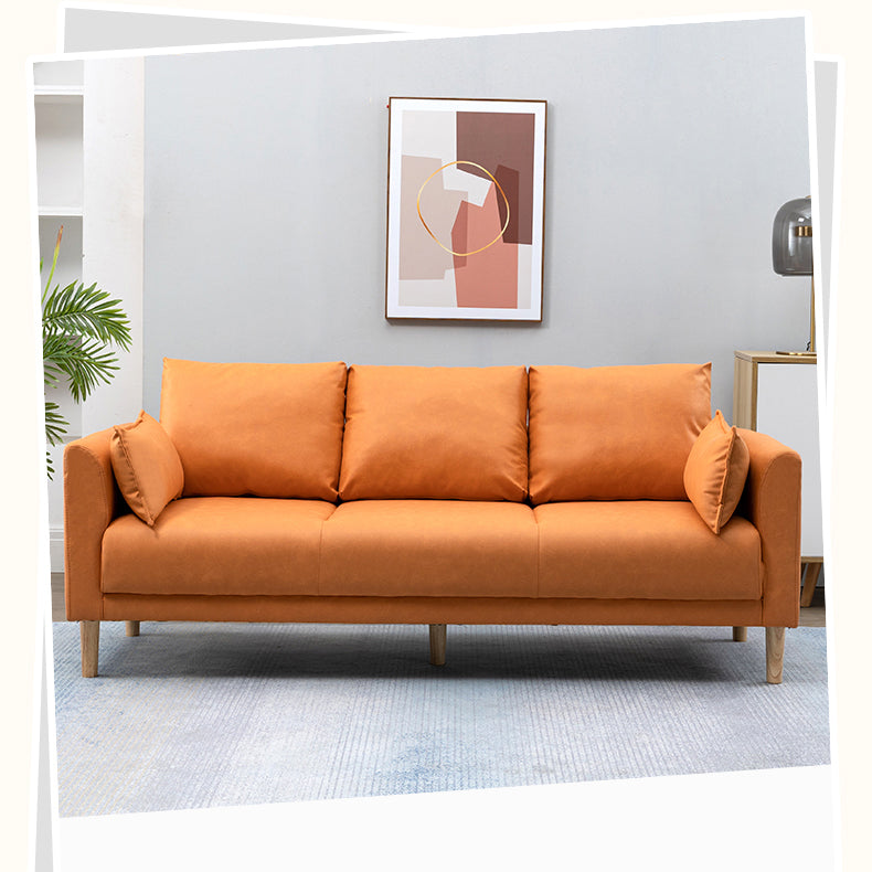 Stylish Multi-Color Techno Fabric Sofa with Wooden Accents – Brighten Your Living Space yr-121