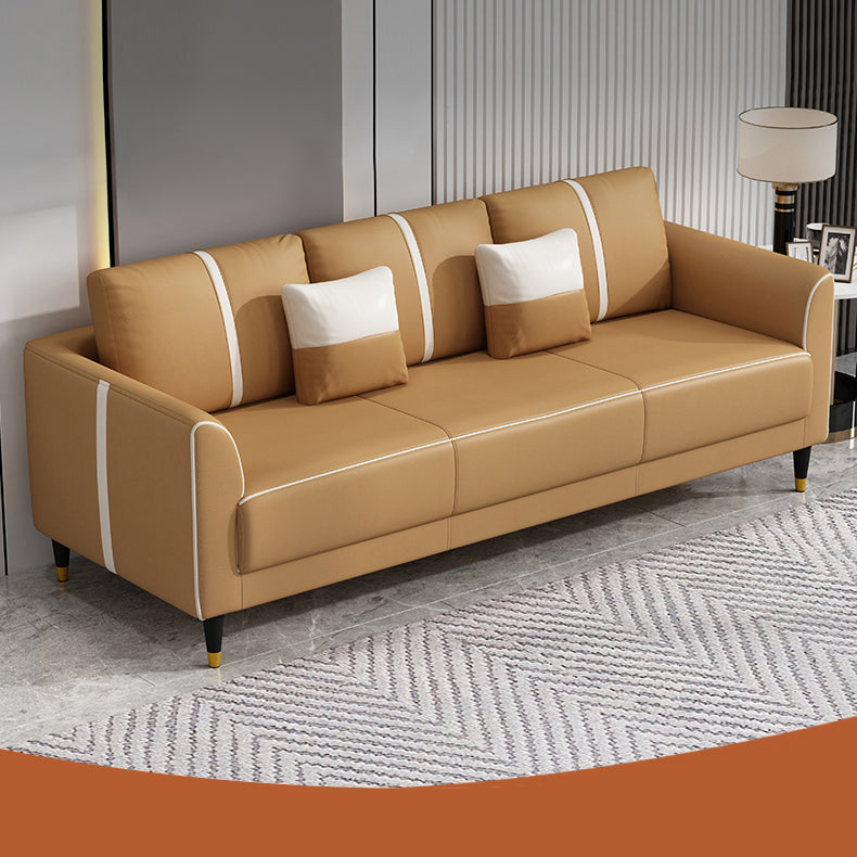 Contemporary Sofa Collection - Brown, Orange, Mint Green, Blue, Gray & Off-White in Wood & Techno Fabric yr-122