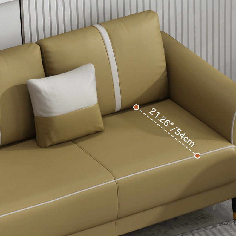 Contemporary Sofa Collection - Brown, Orange, Mint Green, Blue, Gray & Off-White in Wood & Techno Fabric yr-122