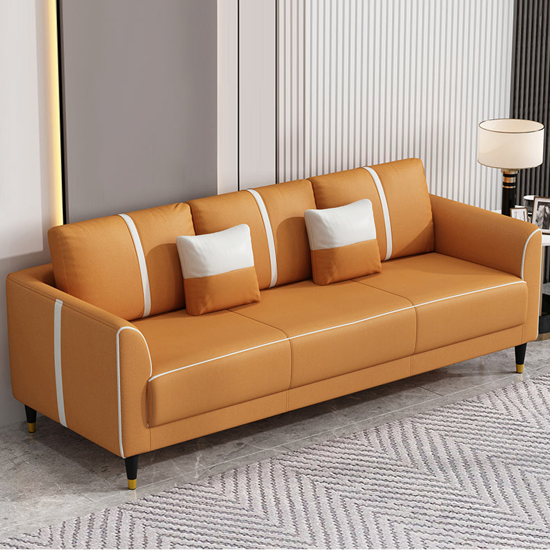 Contemporary Sofa Collection - Brown, Orange, Mint Green, Blue, Gray & Off-White in Wood & Techno Fabric yr-122