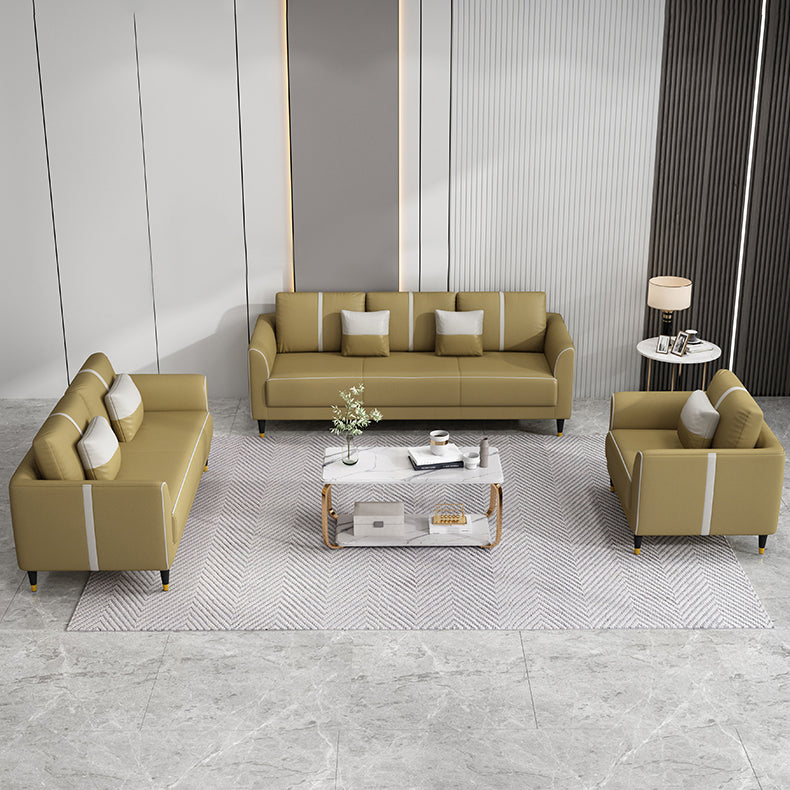 Contemporary Sofa Collection - Brown, Orange, Mint Green, Blue, Gray & Off-White in Wood & Techno Fabric yr-122