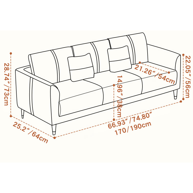 Contemporary Sofa Collection - Brown, Orange, Mint Green, Blue, Gray & Off-White in Wood & Techno Fabric yr-122