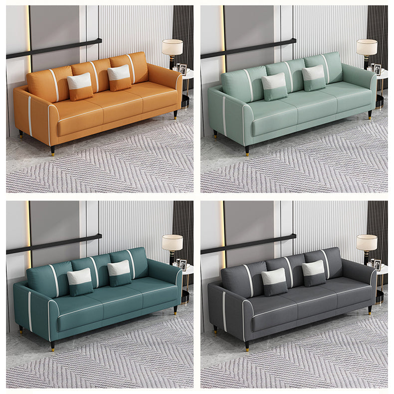 Contemporary Sofa Collection - Brown, Orange, Mint Green, Blue, Gray & Off-White in Wood & Techno Fabric yr-122