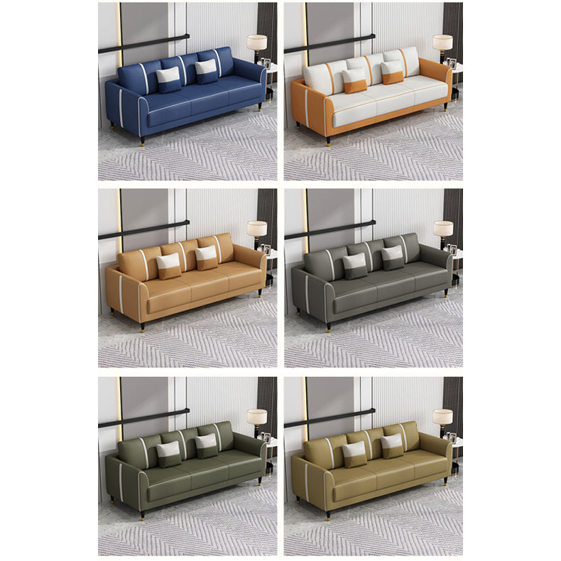 Contemporary Sofa Collection - Brown, Orange, Mint Green, Blue, Gray & Off-White in Wood & Techno Fabric yr-122