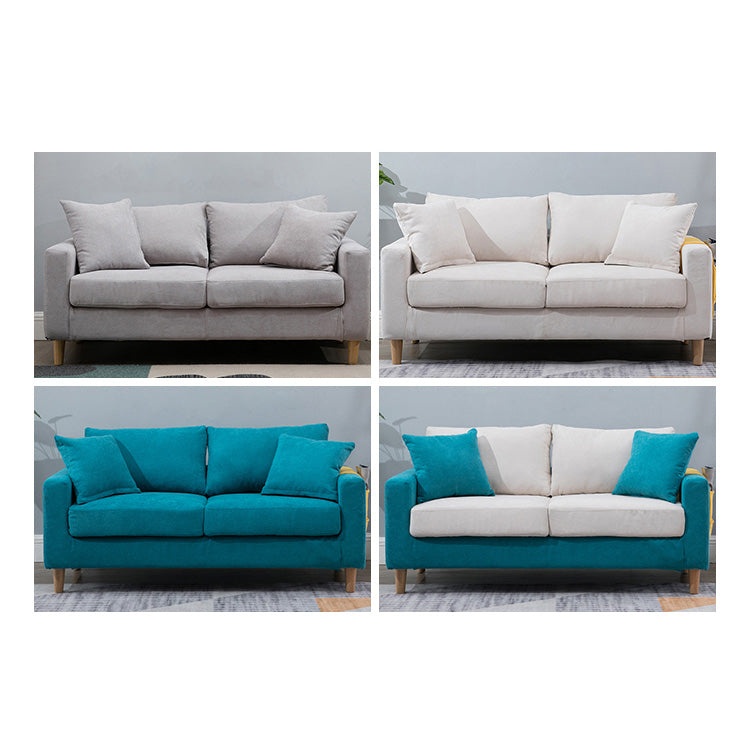 Stylish Multi-Color Scratch-Resistant Fabric Sofa with Rubber Wood Legs yr-123