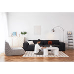 Modern Pine Techno Fabric Sofa in Sleek Black and White Design yw-166