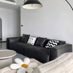 Modern Pine Techno Fabric Sofa in Sleek Black and White Design yw-166