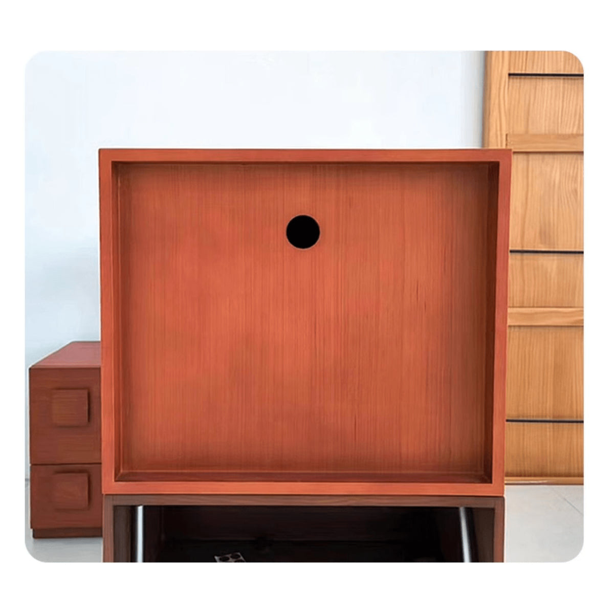 Sleek Black Particle Board Cabinet - Modern Design Storage Solution yw-167