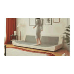 Modern White & Dark Gray Sofa with Scratch-Resistant Fabric - Durable Particle Board Frame yw-168