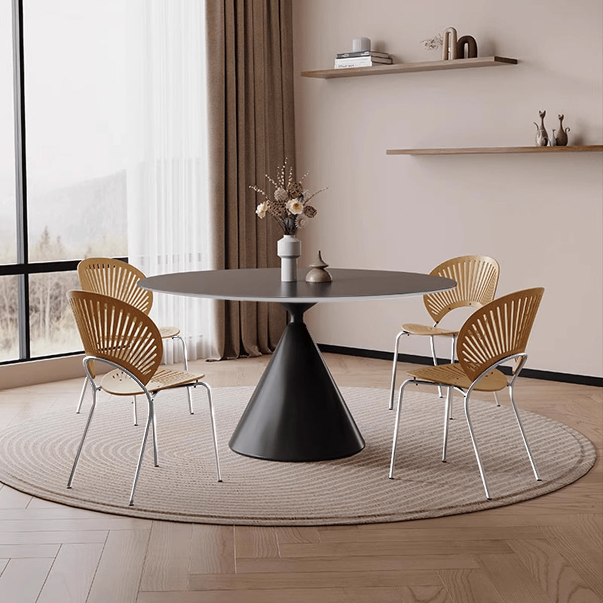 Elegant White & Black Sintered Stone Table for Modern Dining Spaces yw-170