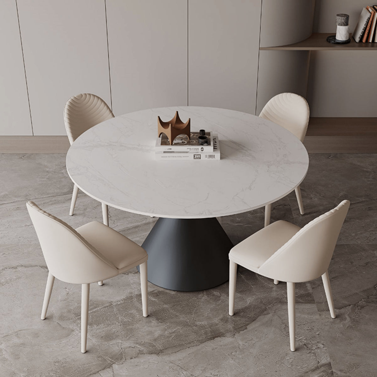 Elegant White & Black Sintered Stone Table for Modern Dining Spaces yw-170