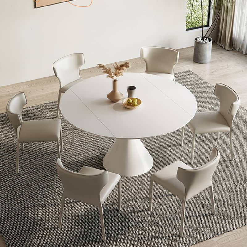 Elegant White and Black Sintered Stone Dining Table - Modern Design, Durable Build yw-171