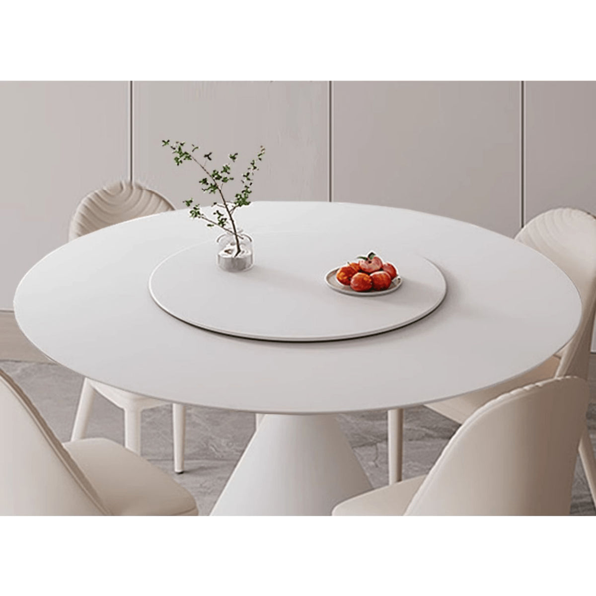 Elegant White and Black Sintered Stone Dining Table - Modern Design, Durable Build yw-171