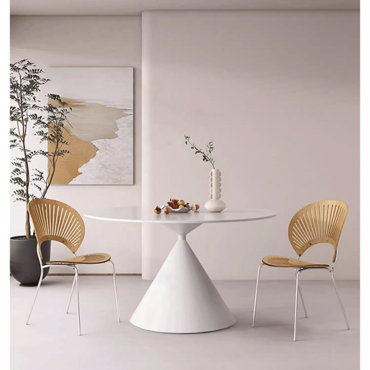 Elegant White and Black Sintered Stone Dining Table - Modern Design, Durable Build yw-171