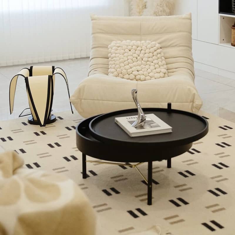 Elegant Black & Natural Wood Color Particle Board Tea Table - Stylish & Functional yw-179