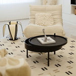 Elegant Black & Natural Wood Color Particle Board Tea Table - Stylish & Functional yw-179