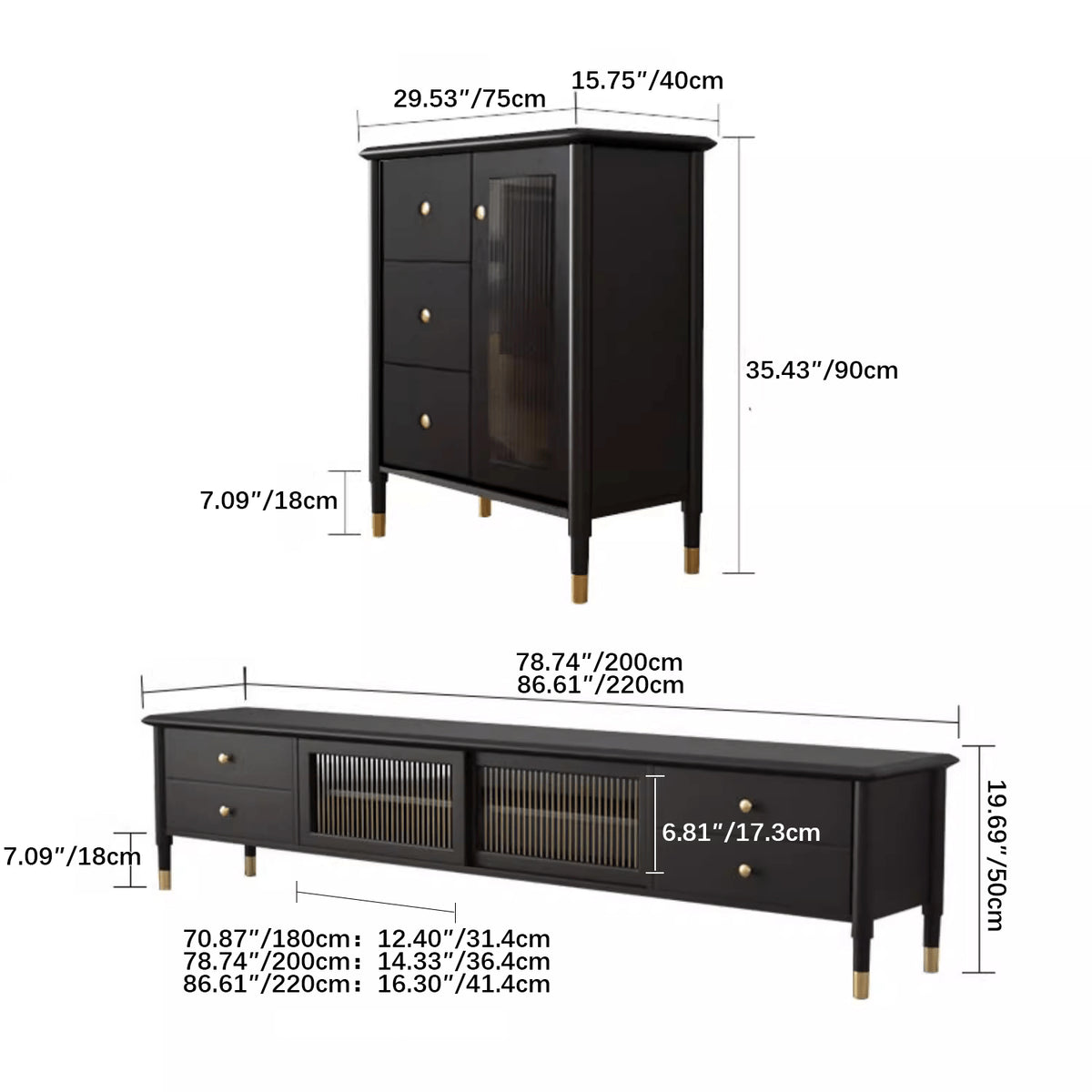 Sleek Black Oak Glass Cabinet - Modern Design & Durable Storage Solution yw-184