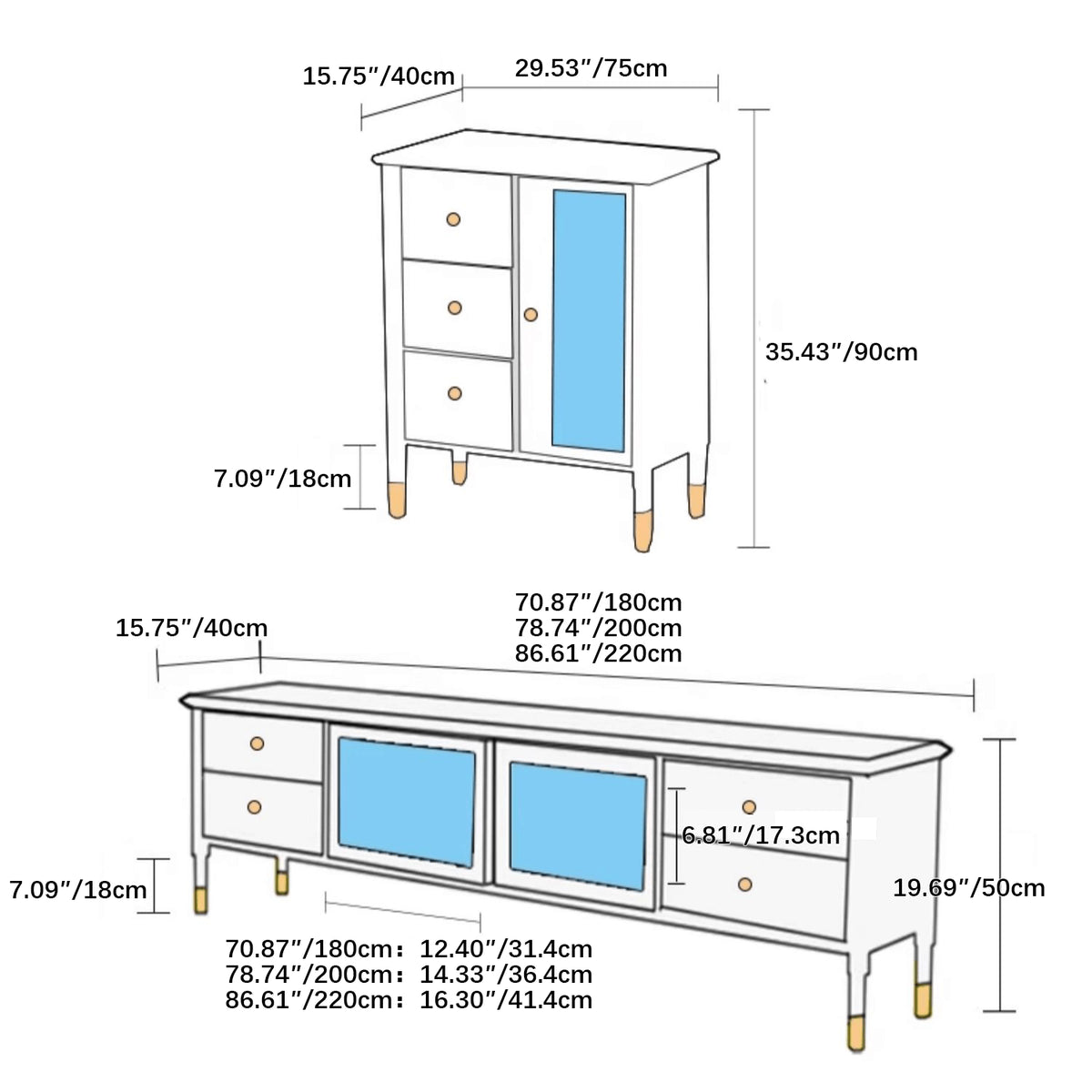 Sleek Oak Cabinet with Glass Doors - Modern White Particle Board Design yw-191