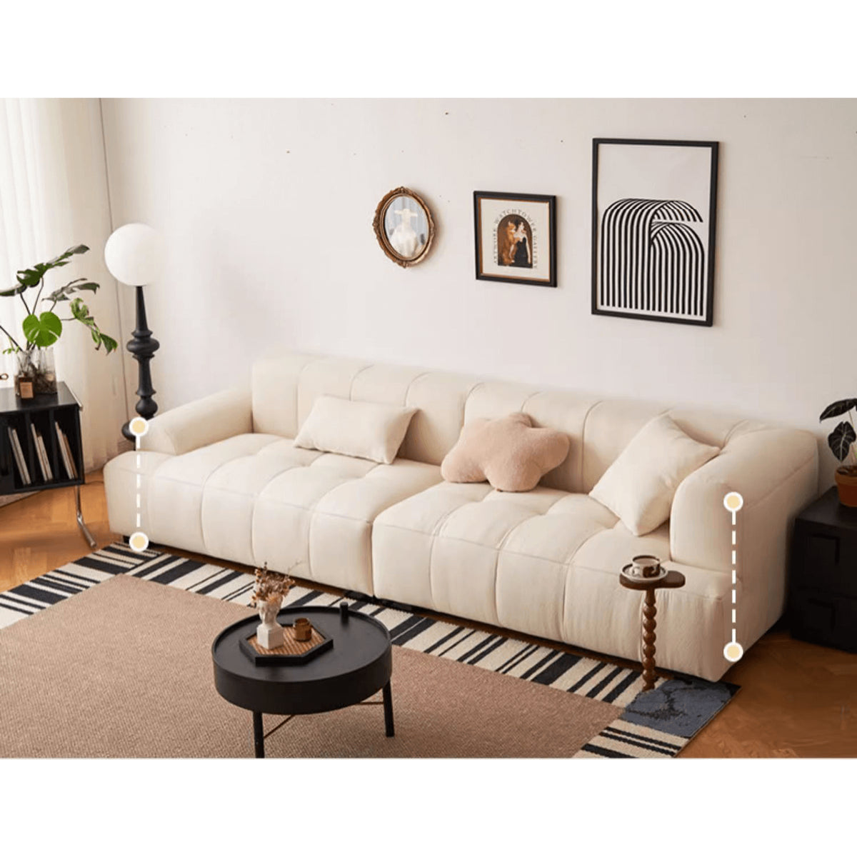 Luxurious White Flannel Sofa - Ultimate Comfort & Elegant Design yw-192