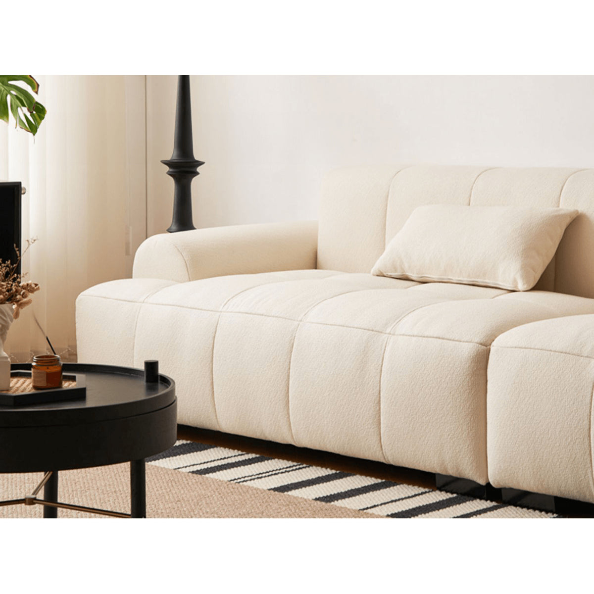 Luxurious White Flannel Sofa - Ultimate Comfort & Elegant Design yw-192